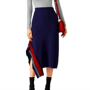 Tibi jacquard sweater skirt blue small